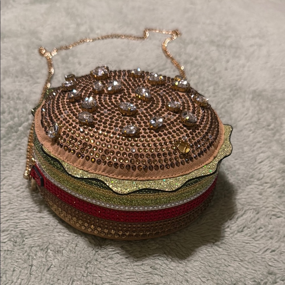 Elegant Gold and Red Beaded Women's Bag